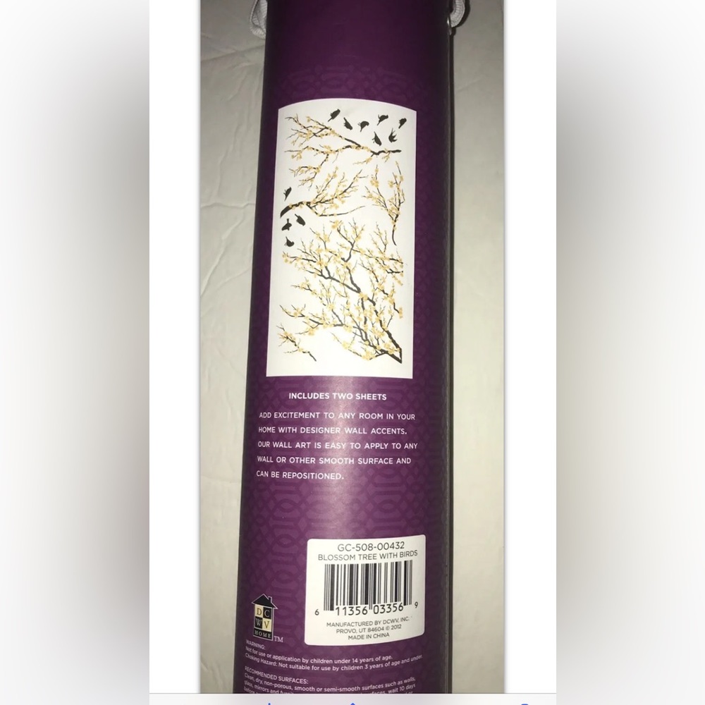 Extra Large Blossom Tree with birds Wall Decals 31”X40”